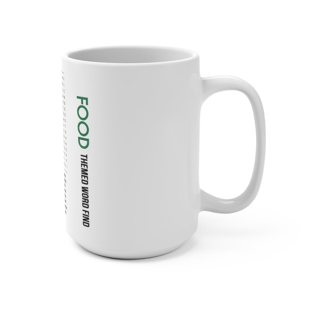 Food-Themed Word Find Puzzle Mug — 15oz Puzzle Coffee Cup